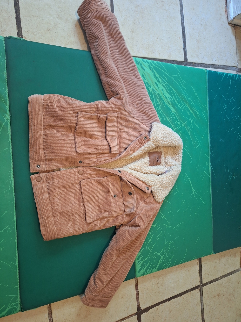 Kids Corduroy Sherpa-Lined Jacket - Tan